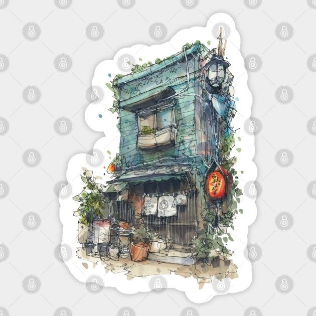 Copperplate Japanese House Sticker by Housesketcher